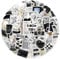 GGTTNRT 61Pcs Laptop Stickers Scrapbook Stickers, Stickers Aesthetic Personalized Vintage Black and White Sticker, for Computer Phone Journal Skateboard Cups, Adults Children (Black and White)