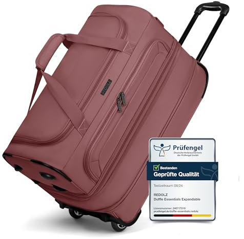 REDOLZ 2-Rollen MEDIUM Trolley-Reisetasche | Volumen mit Dehnfalte erweiterbar von 51 auf 64 Liter | für Männer & Frauen (55 cm, extra Bodenfach)