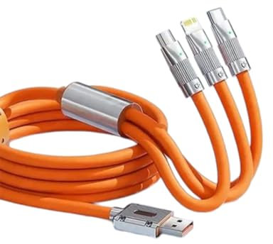 Multi USB Cable 3-in-1 Charging Cable 6A/120W Zinc Alloy Fast Charge, Enhanced Version, Compatible with/Micro/Type-C, for and Huawei P60/P50/P40/P30