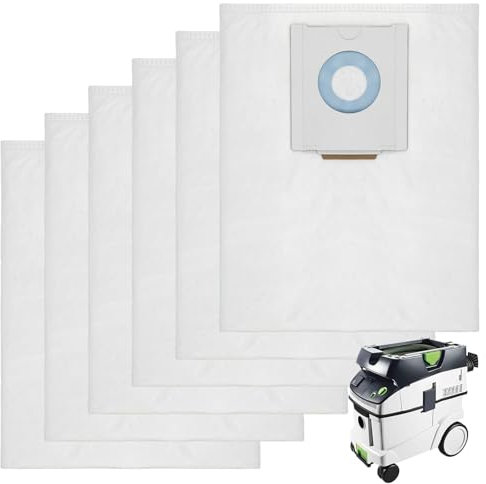 Staubsaugerbeutel für Festool CT 36 / CTM 36 E/CTL 36 E CLEANTEC Serie,Staubsauger für Festool 496186, Große Kapazität Filtersack Dust Extractor Ersatzteile Zubehör SC FIS-CT 36(6 Stück)