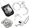 JurciCat 5 pezzi manette giocattolo bambini accessori manette insegne bambini polizia giocattoli distintivo polizia Per cosplay carnevale Halloween festa costume manette polizia vero accessori