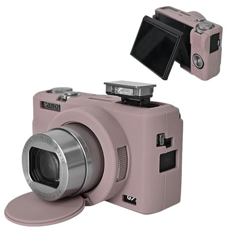 MUZIRI KINOKOO Housse de Protection pour Canon G7X Mark III Caméra,Coque Légère Étui en Silicone pour Canon PowerShot G7 X Mark III/G7X III/G7X3 Appareil Photo - Anti-Rayures avec - Gris