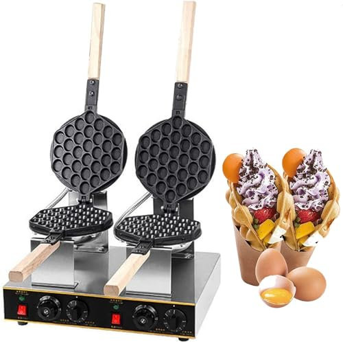 Stainless Steel Hong Kong Egg Waffle Maker - Commercial Electric Iron with Non-sticky Surface, 0-5min Timing, 220v, 50~250℃ - Perfect for Homemade Bubble Waffles(220v)