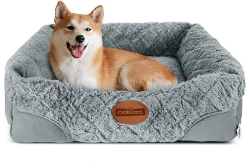 Nobleza Cama Perros Medianos, Cama para Perro Lavable con Fondo Antideslizante, Cama para Mascotas de Felpa Suave y Mullida, M, 70x60x20cm(1)