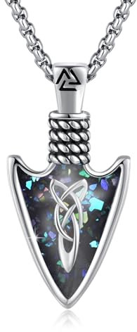 REDSUN Collar vikingo de martillo de Thor, plata de ley 925, punta de flecha, ancla, martillo, colgante celta, amuleto, joyas para hombre, hijo, joven, mujer, hombre, unisex, 28mm, Plata esterlina,