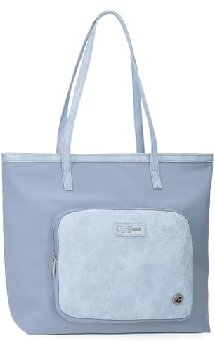 Pepe Jeans Jana Einkaufstasche, Blau, 34 x 32 x 14 cm, Polyester, mit Details aus Kunstleder von Joumma Bags, blau, Talla única, Tragetasche