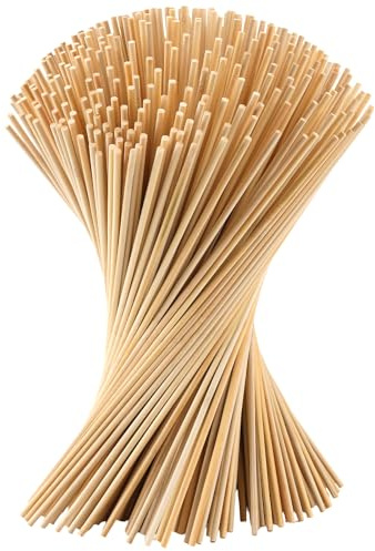 SINJEUN 400 Varillas de Bambú de 40 cm y 0.5 cm de Diámetro, Color Natural, Tutores para Plantas de Jardín, Macetas y Huerto