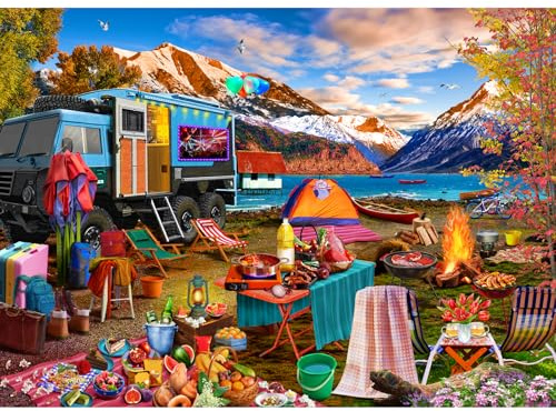 HUADADA Puzzle 1000 Teile Erwachsene,Interaktive Spiele Puzzle 1000 Teile Geschenk,Thema: Outdoor-Camping