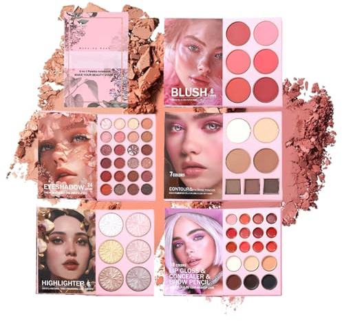 Libro di Trucco Palette Correttore 6 Colori | Ombretti Shimmer Con 24 Colori In Stile A Libro per Donne e Ragazze, Ideale per Viaggi, Feste, Uso Quotidiano e Palco