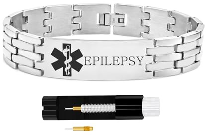 Zircobic Herren Personalisiertes Medizinisches Alarmarmband – Premium Edelstahl, Leicht, Wasserdicht, Hautfreundlich, Bequem für Alltag, Reisen, Outdoor, Sport und Aktiven Lebensstil