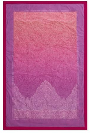 Bassetti Plaid Decke 135x190 cm, Granfoulard Dolceacqua P1, 100% mercerisierte Baumwolle, pink, edel glänzend, weich & wärmend