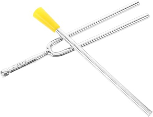 HINTRMENT Standard Pitch Metal Tuning Fork with Striker for Piano Guitar Violin Music Teaching and Practice, Versatile Use Tuner for Students and Beginners