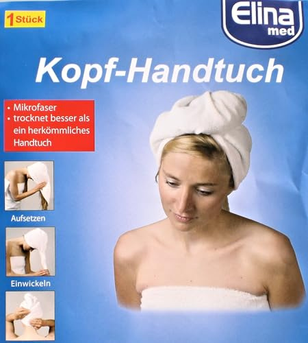 Microfaser Kopf Handtuch 22x58x7cm 41167 elinamed Mütze
