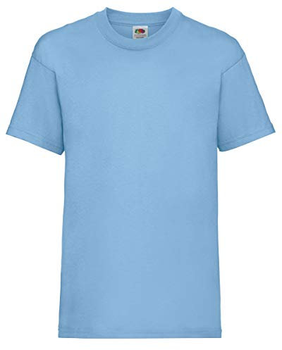 Fruit of the Loom Plain Childrens Sky Blue T Shirt All Ages (Age 9-11)
