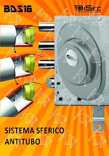 Disec Bds16D1P Serratura Defender Sferick Cromo Satinato, 25 mm