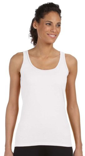 Gildan Ladies Soft Style Tank Top Vest (S) (White)
