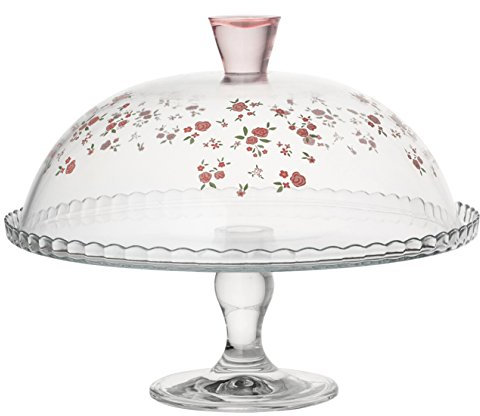 Pasabahce 95200 Spring Alzata in Vetro con Cupa, Trasparente/Multicolore