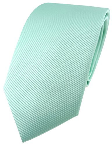 TigerTie Designer Krawatte in mint grün einfarbig Uni Rips