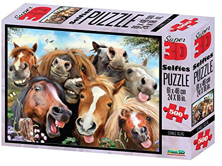 Philos 9053 - Puzzle 3D Pferde Selfie 500 Teile