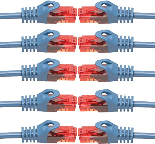 BIGtec LAN Kabel 2m Netzwerkkabel Patchkabel blau RJ45 >> 10 Stück << | Gigabit Ethernet Kabel Netzwerk Switch Gaming PC kompatibel PS5 CAT7 CAT6