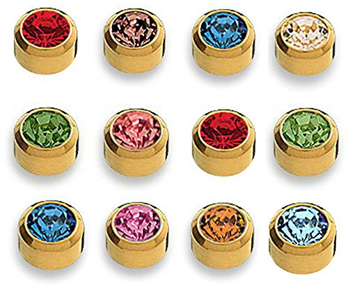 12 Paar STUDEX Medizinische Ohrstecker gelb 12 Farben Ø3,95mm