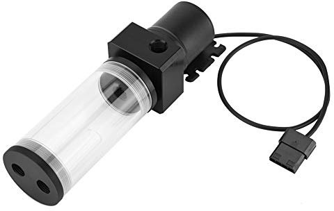 Wasserkühlungsbehälter, Acryl Computer DIY Wassertank Zylinder Reservoir 19W mit Pumpe G1/4(110mm)