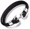 MicLee Herren Anker Armband Fashion Handgefertigt Echtlederarmband mit Edelstahl Graviert mit Geschenk Box für Männer