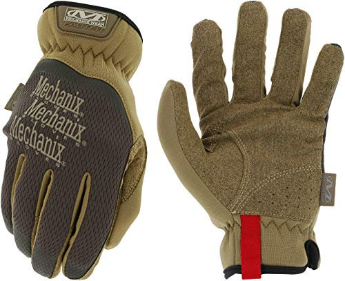 Mechanix Wear: FastFit Arbeitshandschuh mit elastischer Manschette für sicheren Sitz, leistungsfähige Handschuhe für den Mehrzweckgebrauch, Touchscreen-fähige Sicherheitshandschuhe für Herren (Braun,