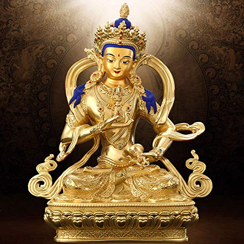 SXZHSM Tantra Vajrasattva Buddha Statue, Ganzbronze Vergoldete Heimdekoration, Vajra Hand Samantabhadra, Nepal Handwerksdekoration,15cm