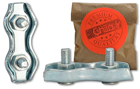 Drahtseilklemmen Duplex - stark - Seilklemmen [viele Größen] Befestigung für Drahtseile Klemmen für Drahtseile (5 Stück, 3mm)