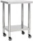vidaXL Tavolo da Lavoro Cucina con Ruote 60x30x85 cm in Acciaio Inox