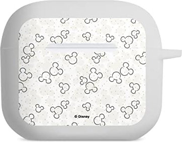 Hülle mit Karabiner kompatibel mit Apple AirPods (3. Generation) Case weiß Schutzhülle mit Schlüsselanhänger Disney Mickey Mouse Muster