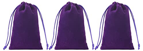 KONMAY 10 sacchetti in velluto con coulisse, 15 x 20 cm, viola, per gioielli, regali, bomboniere