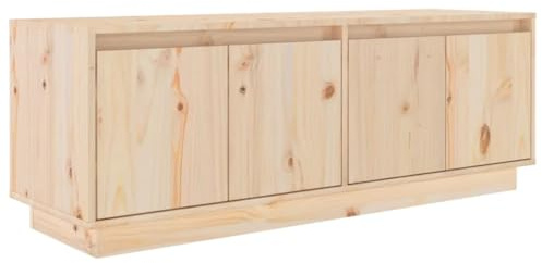 vidaXL TV Schrank Lowboard TV Möbel Tisch Board Sideboard Fernsehtisch Fernsehschrank HiFi-Schrank Wohnzimmer 110x34x40cm Massivholz Kiefer