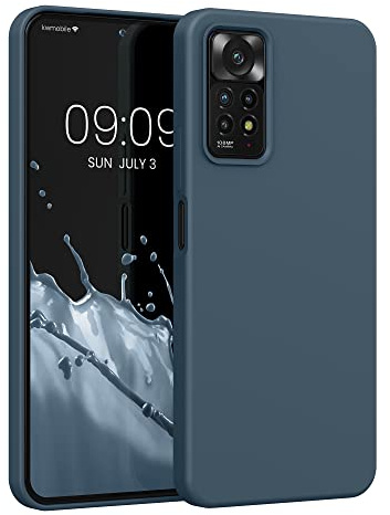 kwmobile Handyhülle für Xiaomi Redmi Note 11 Pro/Note 11 Pro (5G) / Note 12 Pro (4G) Hülle - Case Silikon - Kabelloses Laden - Schutzhülle Cover in Dunkler Schiefer