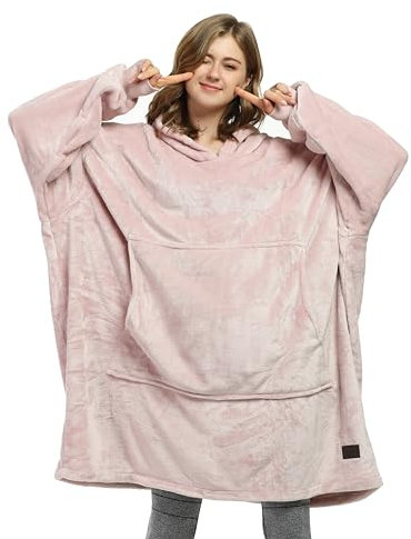 Catalonia Classy Coperta con Cappuccio in Pile Oversize per Donne e Uomini, Felpa con Cappuccio Calda e Accogliente, Coperta Morbida con Cappuccio con Ampio Cappuccio e Tasca Frontale