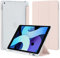 4UBonLife Funda para iPad 9.ª/8.ª/ 7.ª Generación (2021/2020/2019) 10,2 Pulgadas con Portalápiz, Protectora Cover de TPU Carcasa Delgada Ligera Translúcido Esmerilado Trasera Cubierta, Rosa