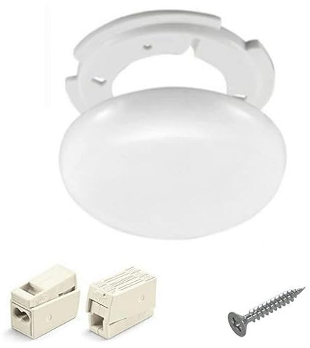 Kabelabdeckung Decke m. Montageset Abdeckung Lampenanschluss Decke Aufputz Baldachin Verteilerdose Decke Blinddose Deckenverteilerdose ultraflach Ø 10cm, Höhe 1,5 cm (1x 100mm +Schraubenset & Klemmen)