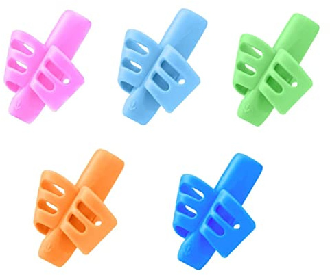 5 empuñaduras para lápiz, escritura para niños, mangos de lápiz, mango ergonómico, ayuda a la escritura, herramienta de corrección de la postura para niños adultos (5 colores)