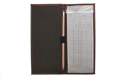 Green Bowling Leather Score Card Holder, That can be Personalised with Text & or Club Logo Crest (Add Name or Other Text)