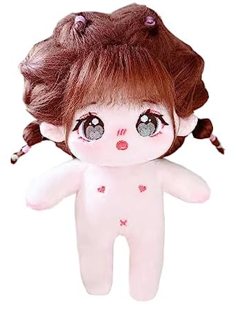 niannyyhouse 20cm Plüsch Puppe Karamell Mädchen Humanoide Gefüllte Körper Keine Attribut 8 Normaler Körper Tragbare Kleidung Dress Up Geschenke (11-with Skelett)