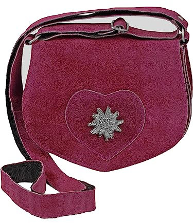 Harrys-Collection Damen mini Trachtentasche mit Edelweiß, Farben:bordaux