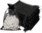 G2PLUS Schwarz Organzasäckchen, 7x9cm Kleine Geschenk Organzabeutel, 50 Stück Organza-Beutelchen mit Kordelzug Sie als Hochzeit Bonbonsbeutel, Schmuckbeutel, Geschenkbeutel