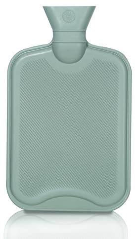 Things2KeepUWarm Grey 2L Hot Water Bottle (Double Ribbed) - Replacement Large Hot Water Bottle - Soothes Pains and Aches, Menstrual Cramps and Muscle Soreness