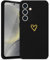 Wirvyuer Kompatibel mit Samsung Galaxy S24 5G Hülle Mädchen Handyhülle Gold Liebesherz Weich Silikon Case Süßes Gold Love Slim Stoßfest Schutzhülle für Samsung S24 5G Schwarz