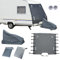 JOJOCY Universal Wohnwagen Frontabdeckung Frontabdeckung Protektor Wasserdicht Atmungsaktiv Wohnwagen Abschleppabdeckung mit LED Lichtern & Reflexstreifen (Caravan Front Cover & Deichselabdeckung)