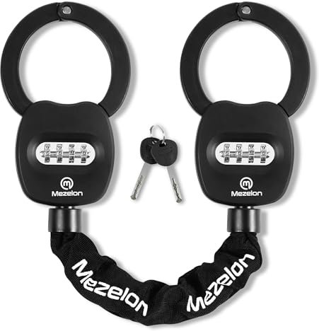 Mezelon Candado para Patineta Eléctrica, Candado Bicicleta Combinacion Código de 4 Cifras, Candado Antirrobo para Bicicleta Eléctrica, con de Restablecimiento de Contraseña