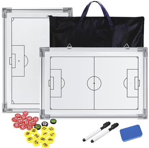 RoseFlower Taktiktafel Fußball, Taktikboard Fussball, Trainermappe Fußball Taktikmappe Fußball mit Marker Stift, Taktiktafel Fussball Magnettafel Soccer Coach Board für die Schulung Spielanalyse