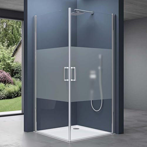 doporro Eck-Duschkabine 80x90x195cm Duschabtrennung ESG-Sicherheitsglas