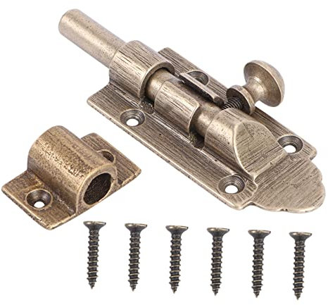 Angoily 1 Set Chiavistello in Legno Porta Dell'armadio Serratura Scorrevole Della Porta Bullone Catenaccio Della Porta Serrature Delle Porte Interne Innescare Il Gioco Antico Ottone